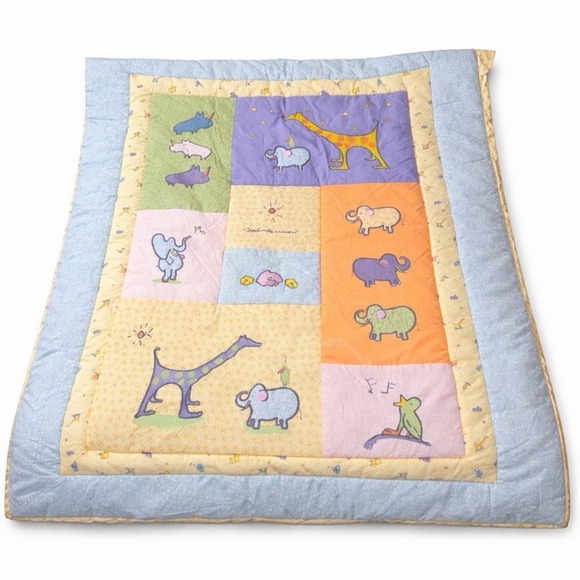 John Lennon Carters Baby Blanket Nursery Quilt Crib Comforter Love Animals - Picture 4 of 5